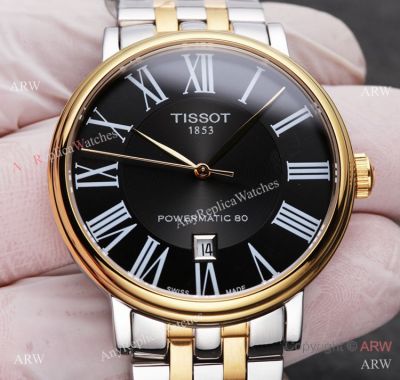 Swiss Quality Tissot Carson T122 Two Tone Black Dial Watch 40mm